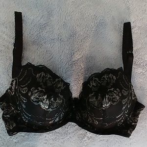 Le Mystere Sophia Onyx Lace Plunge Bra 30DDD/F